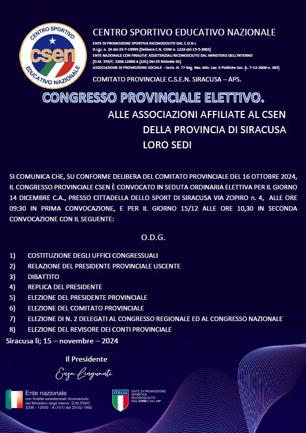 Congresso provinciale elettivo